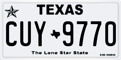 TX license plate CUY9770