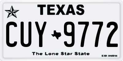 TX license plate CUY9772
