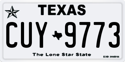 TX license plate CUY9773