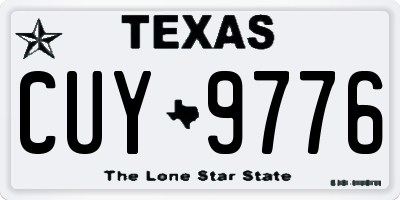 TX license plate CUY9776