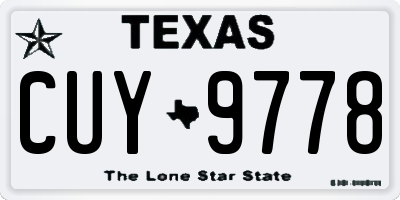 TX license plate CUY9778