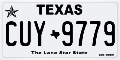TX license plate CUY9779