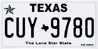 TX license plate CUY9780