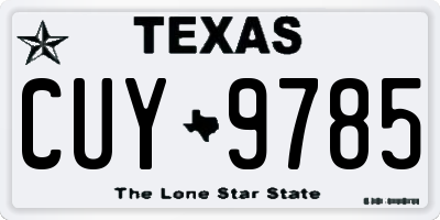 TX license plate CUY9785