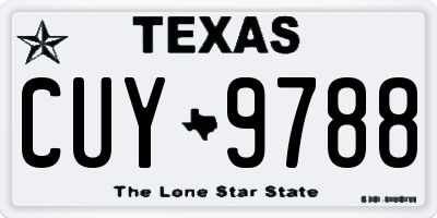TX license plate CUY9788