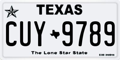 TX license plate CUY9789