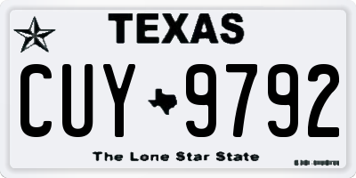 TX license plate CUY9792