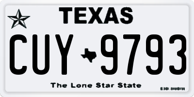 TX license plate CUY9793