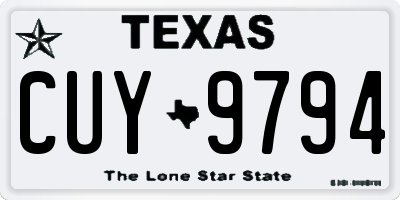 TX license plate CUY9794