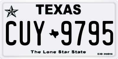 TX license plate CUY9795