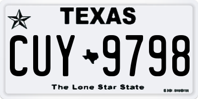 TX license plate CUY9798