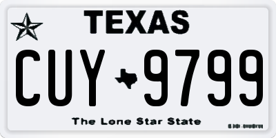 TX license plate CUY9799