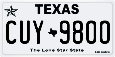 TX license plate CUY9800