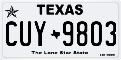 TX license plate CUY9803