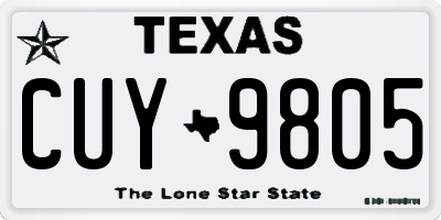 TX license plate CUY9805