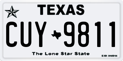 TX license plate CUY9811