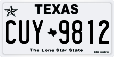 TX license plate CUY9812