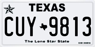 TX license plate CUY9813
