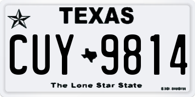 TX license plate CUY9814
