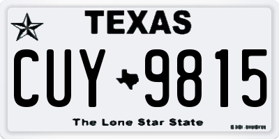 TX license plate CUY9815