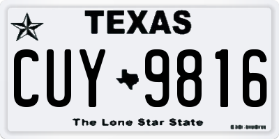 TX license plate CUY9816