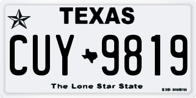 TX license plate CUY9819