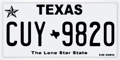 TX license plate CUY9820