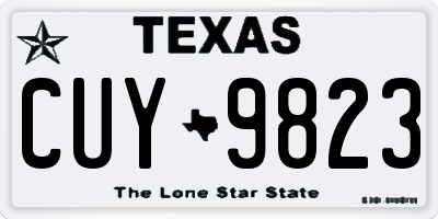 TX license plate CUY9823