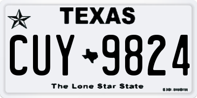 TX license plate CUY9824