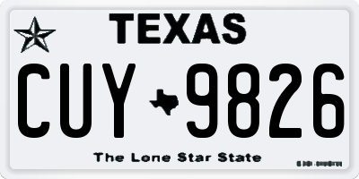 TX license plate CUY9826