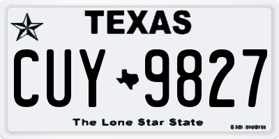 TX license plate CUY9827