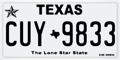 TX license plate CUY9833