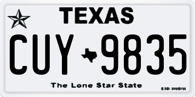 TX license plate CUY9835