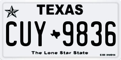TX license plate CUY9836