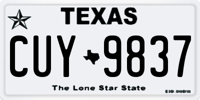 TX license plate CUY9837