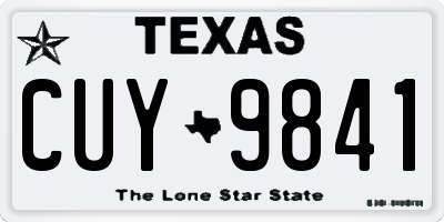 TX license plate CUY9841