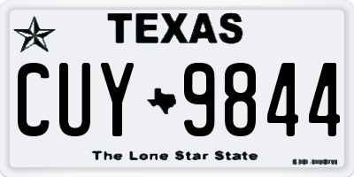 TX license plate CUY9844