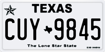 TX license plate CUY9845
