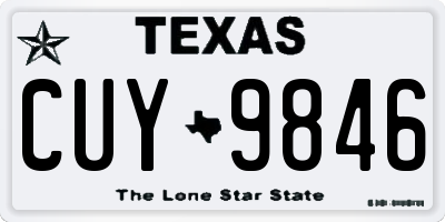 TX license plate CUY9846