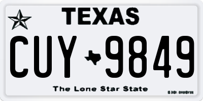TX license plate CUY9849