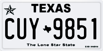 TX license plate CUY9851
