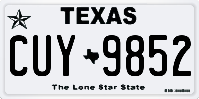 TX license plate CUY9852