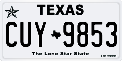 TX license plate CUY9853