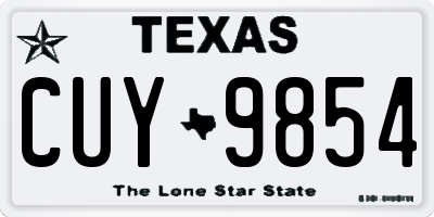 TX license plate CUY9854