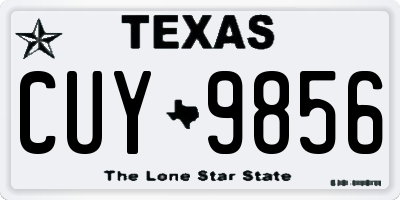 TX license plate CUY9856