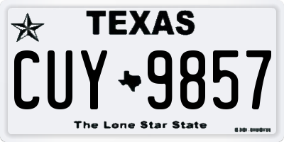 TX license plate CUY9857