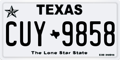 TX license plate CUY9858