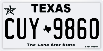 TX license plate CUY9860