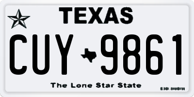 TX license plate CUY9861
