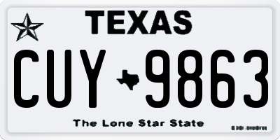 TX license plate CUY9863